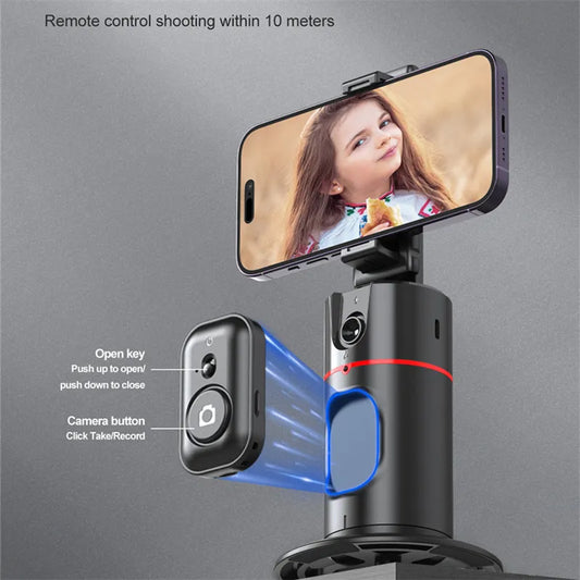 360° Motion Tracking Selfie Stick with Gimbal Stabilization